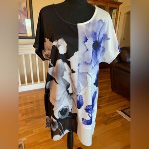 Chico’s Women's Floral Top - Black and Blue